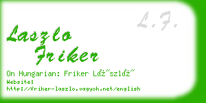 laszlo friker business card